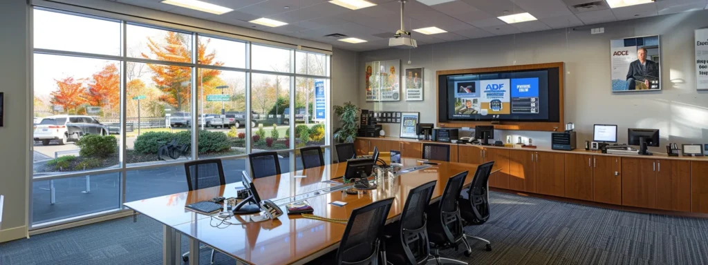 a dynamic office scene in marlboro features a diverse group of professionals collaboratively strategizing over a sleek conference table, surrounded by organized moving supplies and a large digital display showcasing a detailed checklist for an efficient and cost-effective move.