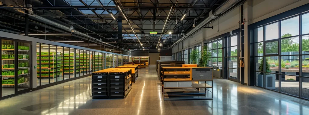 a sleek, modern storage facility interior showcases secure, climate-controlled units lined with sophisticated security features and organized inventory systems, reflecting the advanced technology and flexibility offered by next door movers in an urban new jersey setting.