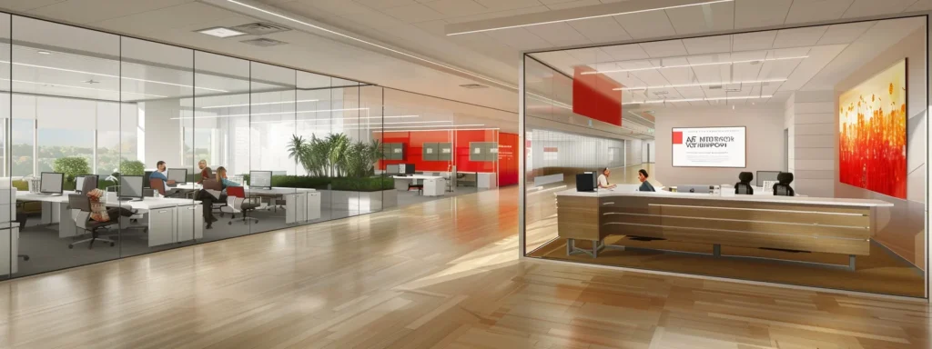 a vibrant office environment showcases the marlboro moving team engaged in a lively discussion with satisfied clients, highlighted by personalized moving plans displayed on sleek digital screens, emphasizing their commitment to tailored customer care and local expertise.