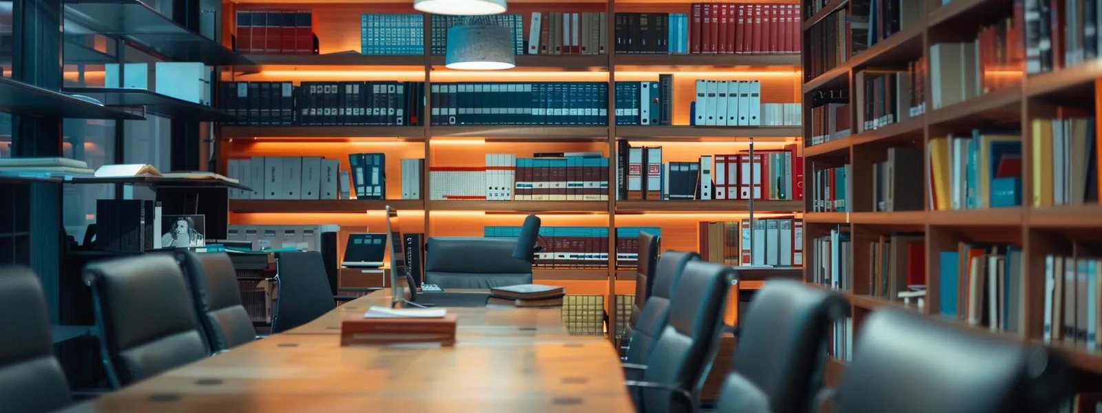 a modern office space filled with legal books and documents, featuring a sleek conference table where a diverse group of professionals engages in a focused discussion about moving laws, illuminated by bright overhead lighting that highlights the urgency and complexity of the topic.