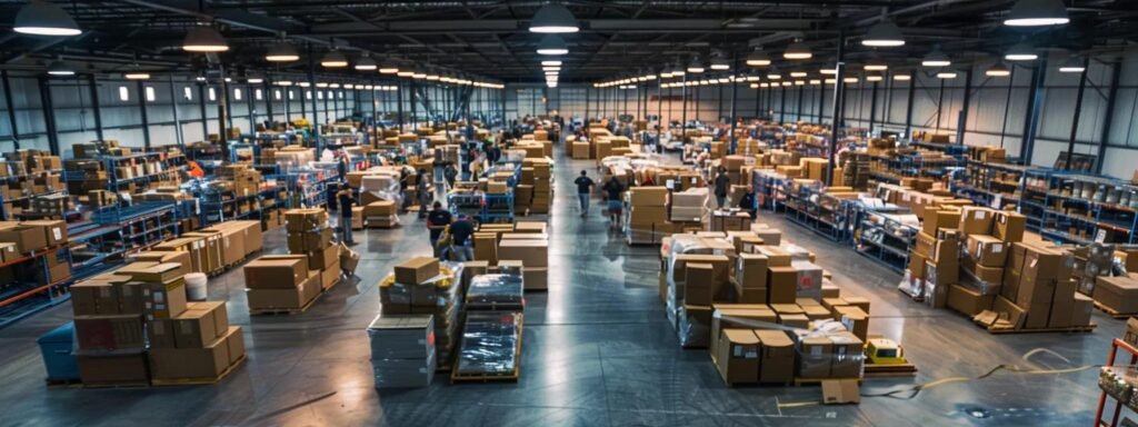 a bustling indoor moving company office in englishtown showcases a diverse team efficiently packing and organizing boxes, illuminated by bright overhead lights, emphasizing the pivotal theme of cost transparency in the moving process.