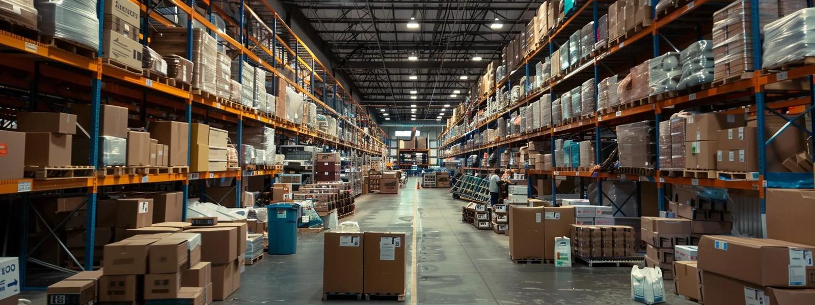 a bustling warehouse in keyport, nj, filled with stacked boxes and busy individuals efficiently packing and organizing their belongings, showcasing the dynamic atmosphere of a moving and storage operation.