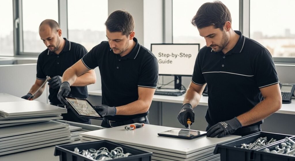 disassemble office cubicles