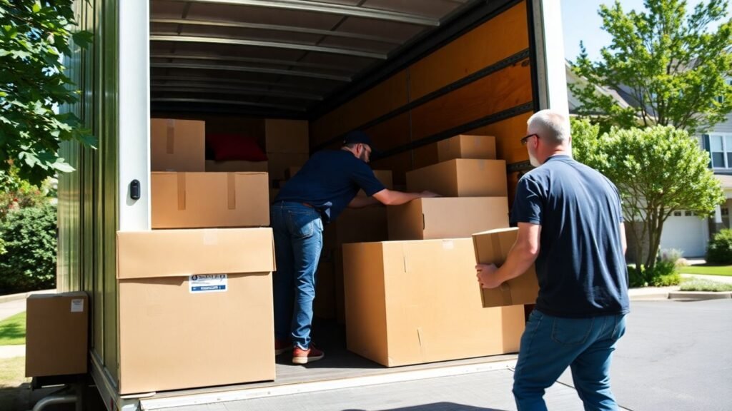 Movers loading a truck in New Jersey.
