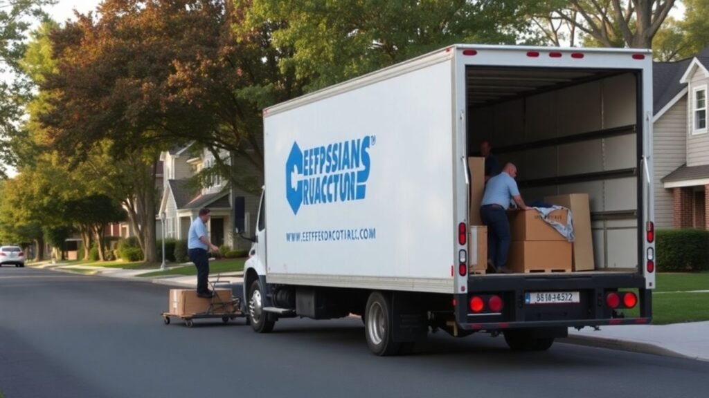 Moving truck and movers in Freehold, NJ.
